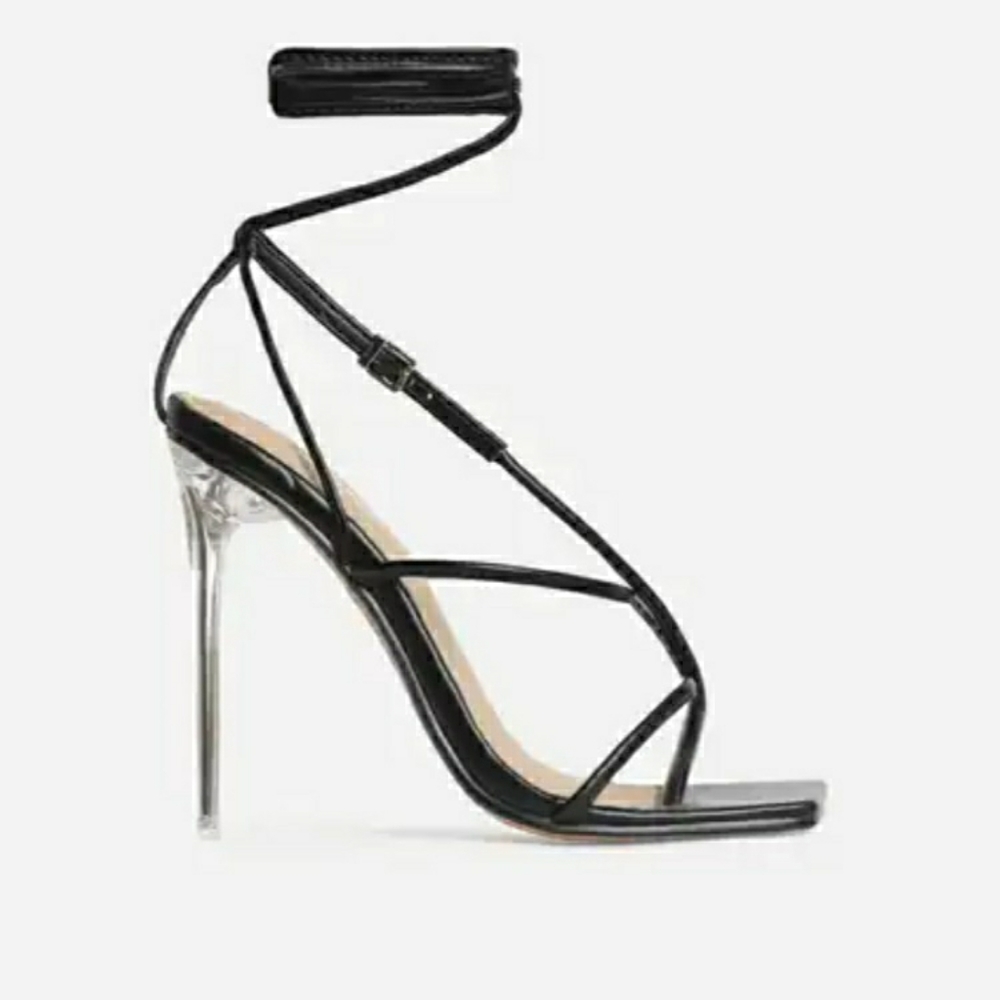 Square Toe Lace Up Heel